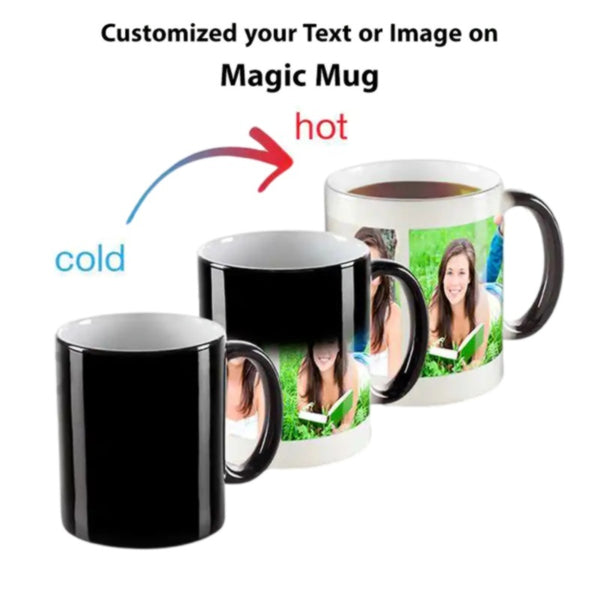 Magic Mug | Custom Photo & Text Heat Reveal Coffee Mug (Hot & Cold Color Changing)